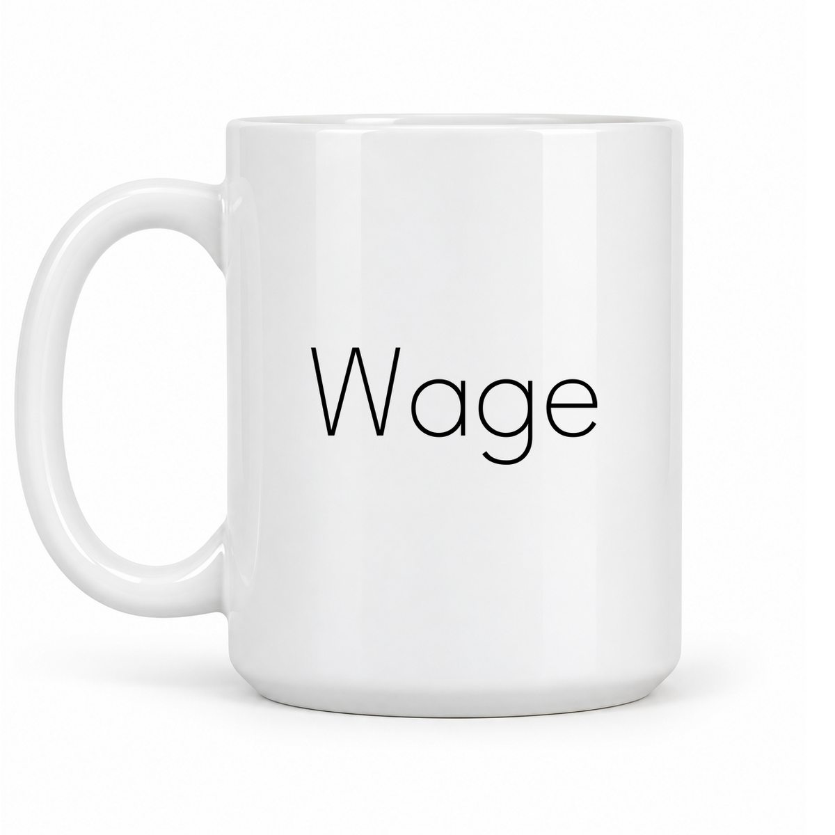 Wage Mug in white with handle left