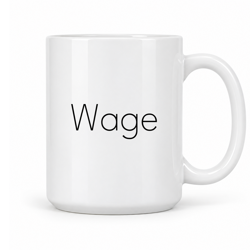 Wage Mug in white with handle right