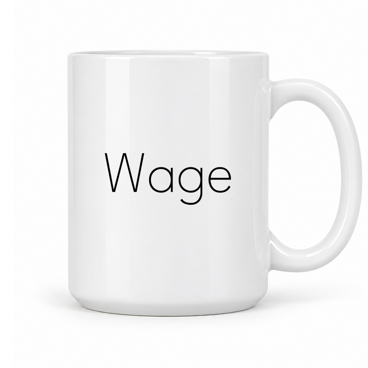 Wage Mug in white with handle right