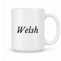 Welsh Mug in white with handle right