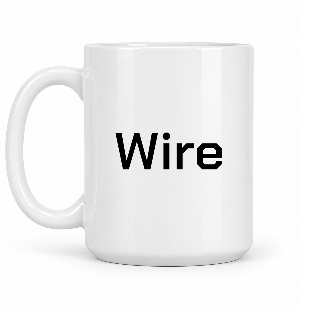 Wire Mug in white with handle left