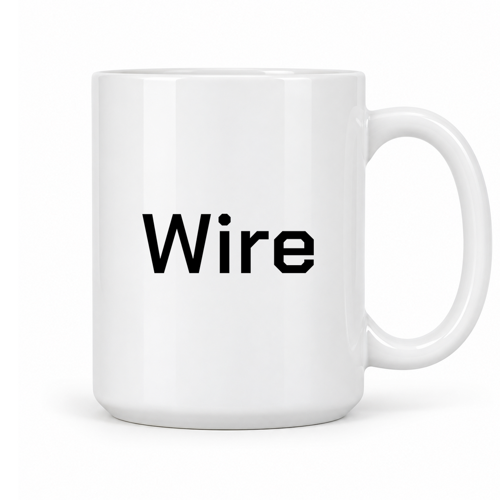 Wire Mug in white with handle right