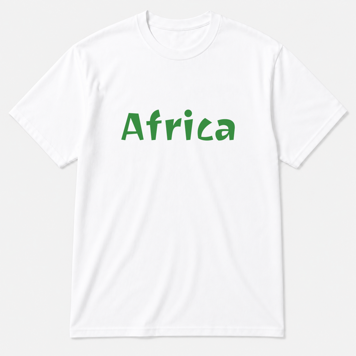 Africa T-Shirt in white with green text
