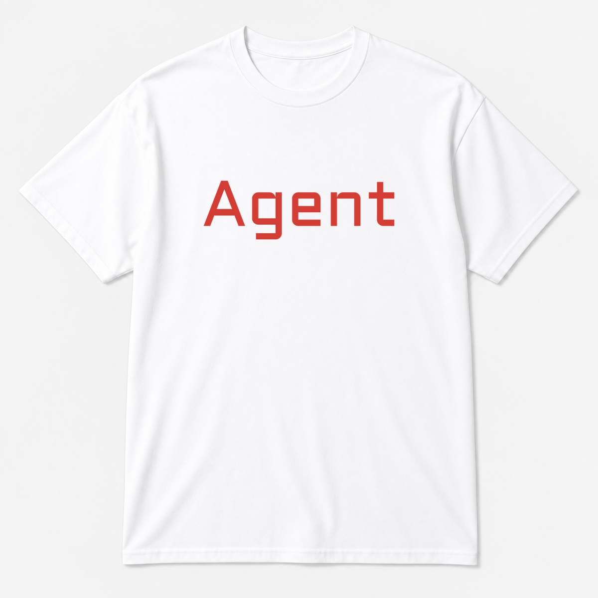 Agent T-Shirt in white with red text