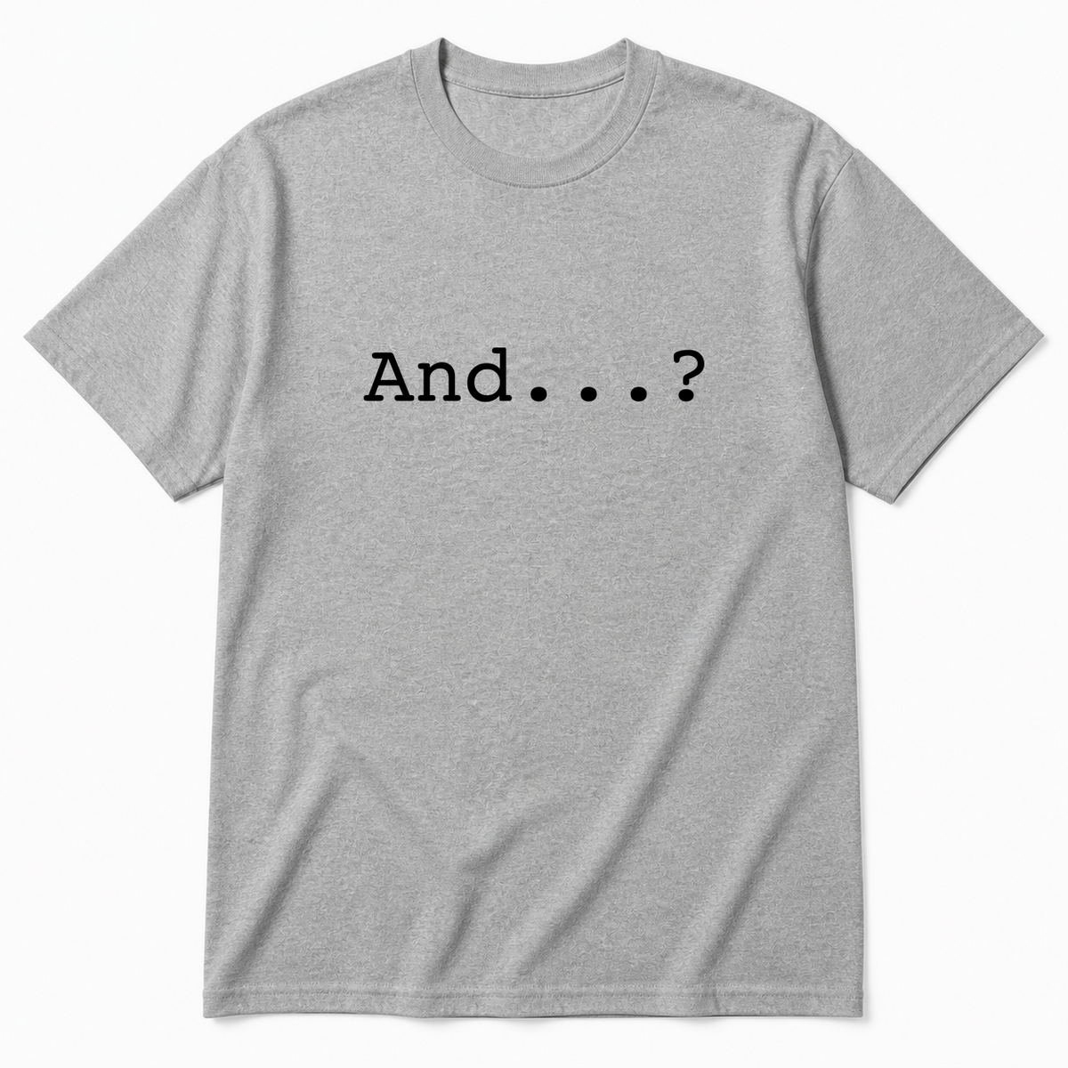 And...? T-Shirt in gray