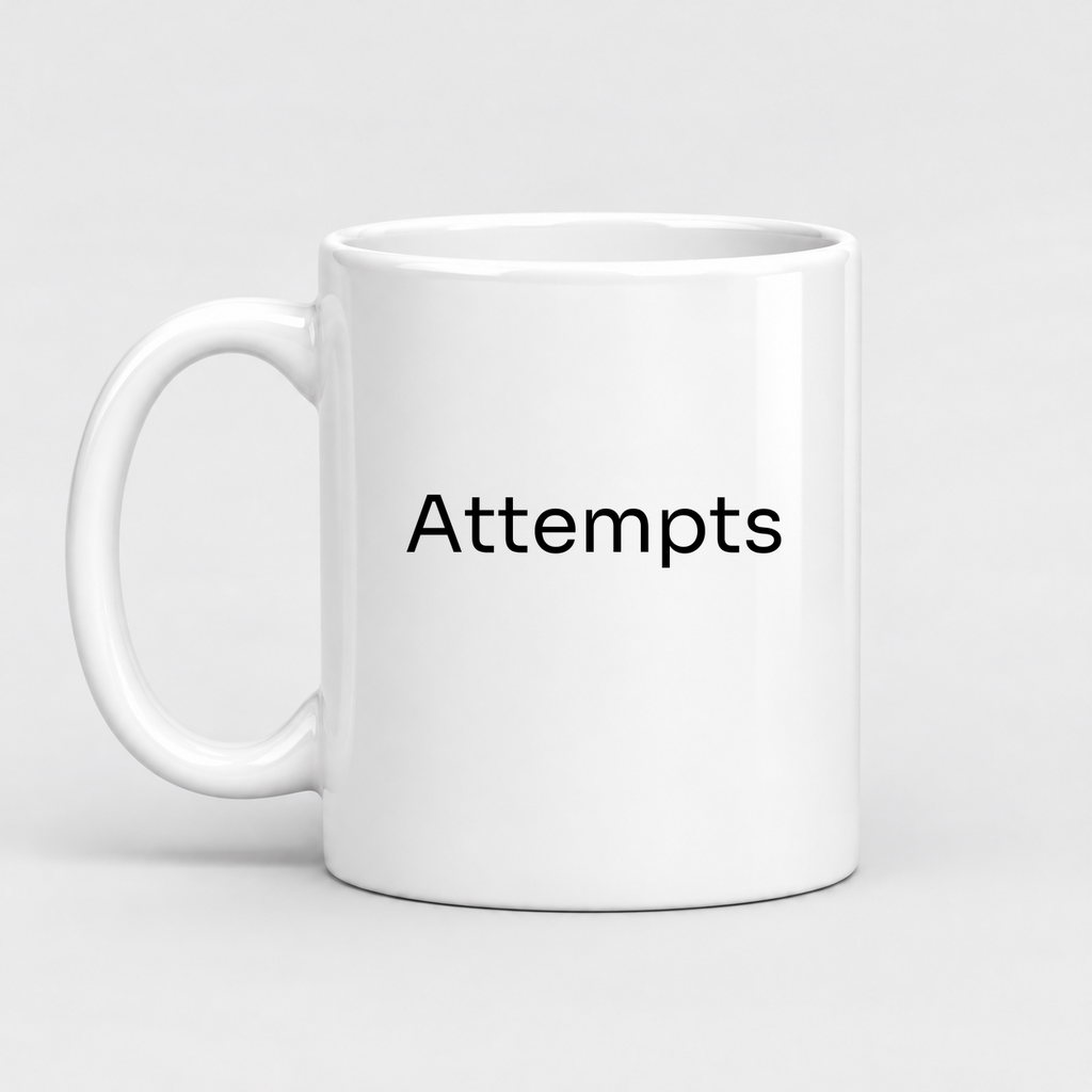 Attempts Mug in white with handle left