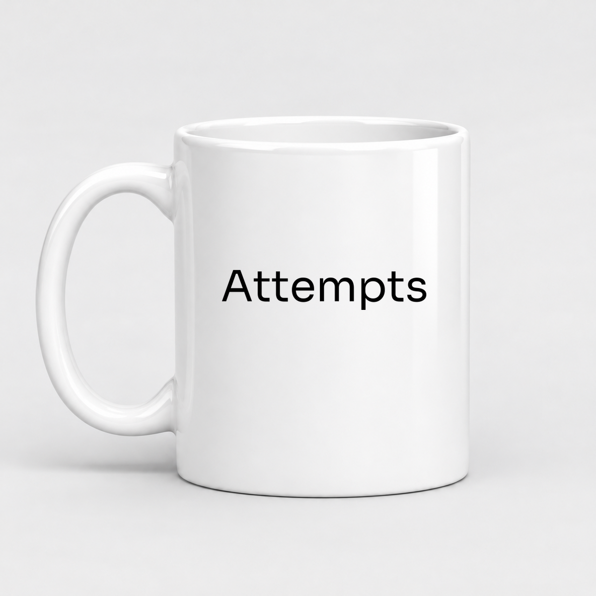 Attempts Mug in white with handle left