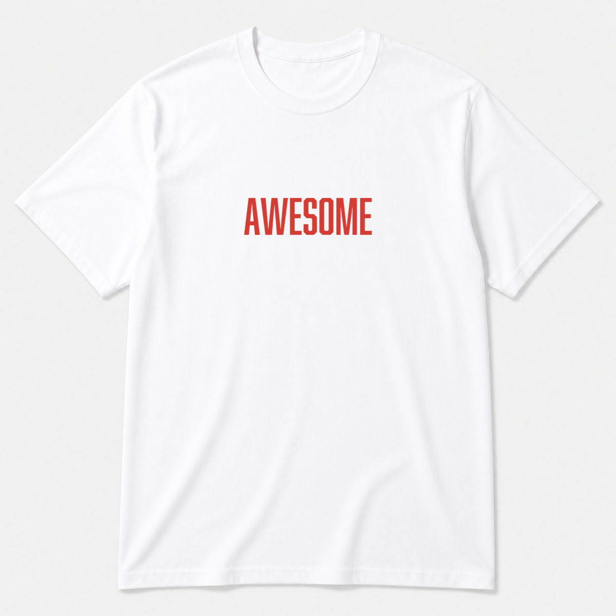 Awesome T-Shirt in white with red text