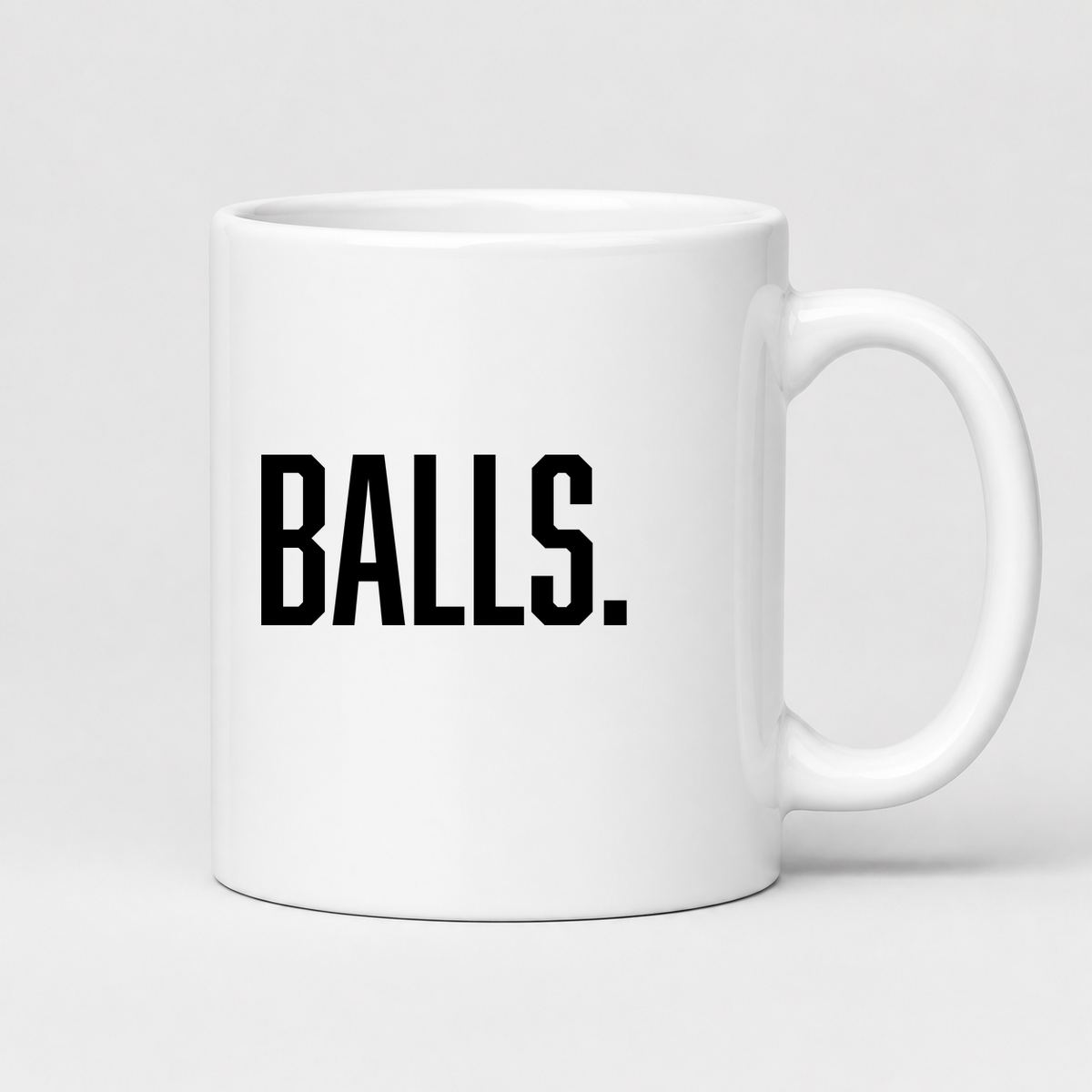 BALLS. Mug in white