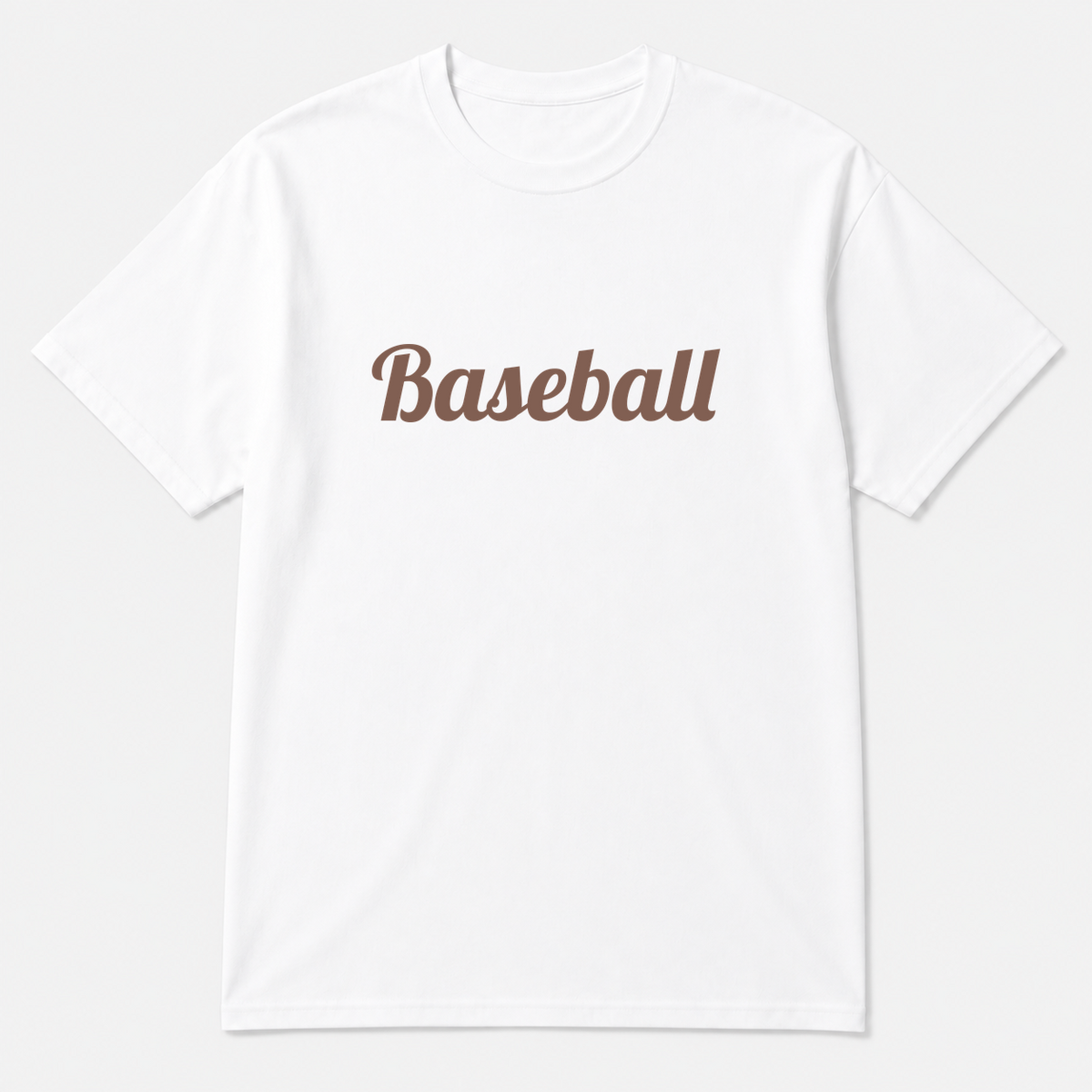 Baseball T-Shirt in white with brown text