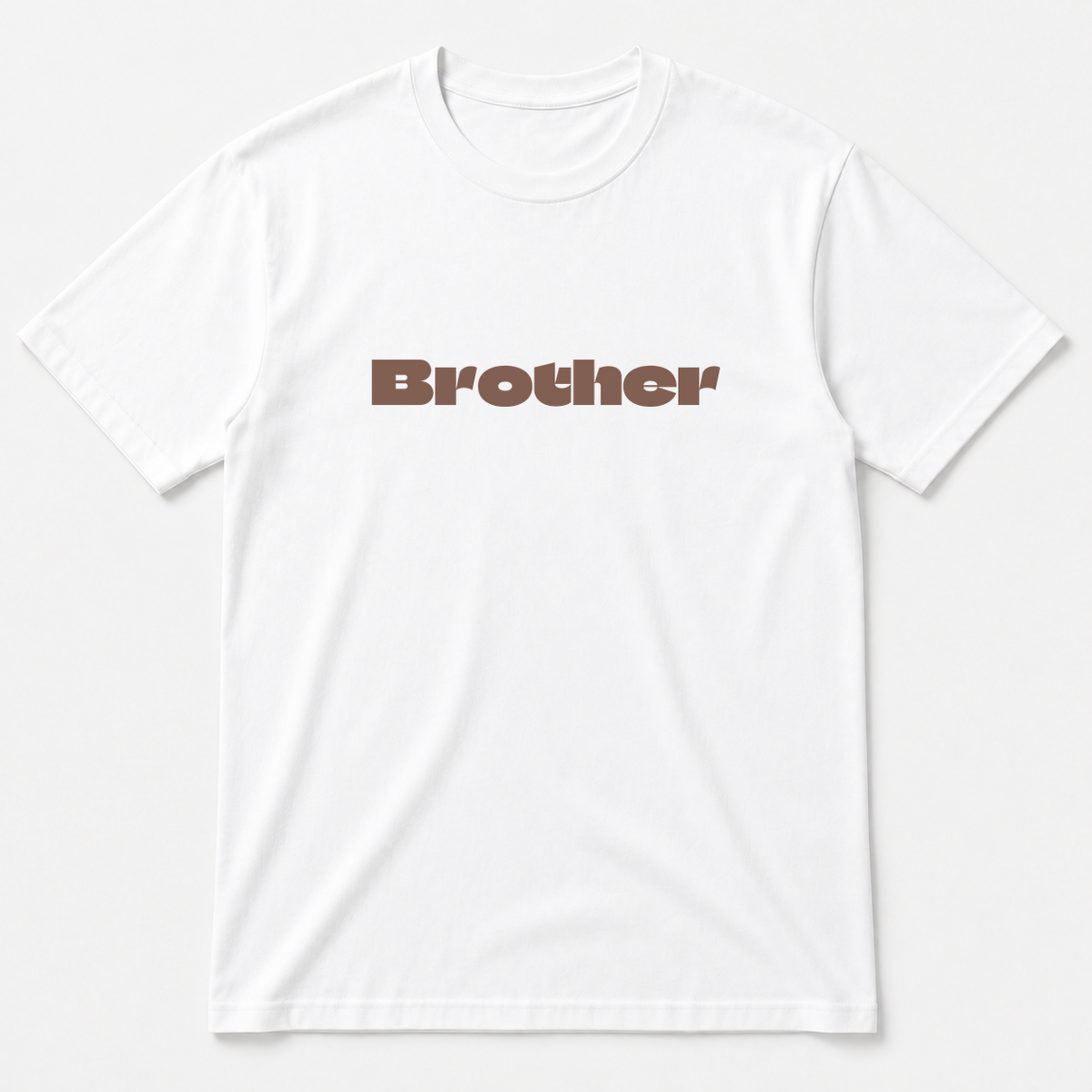 Brother T-Shirt in white with brown text