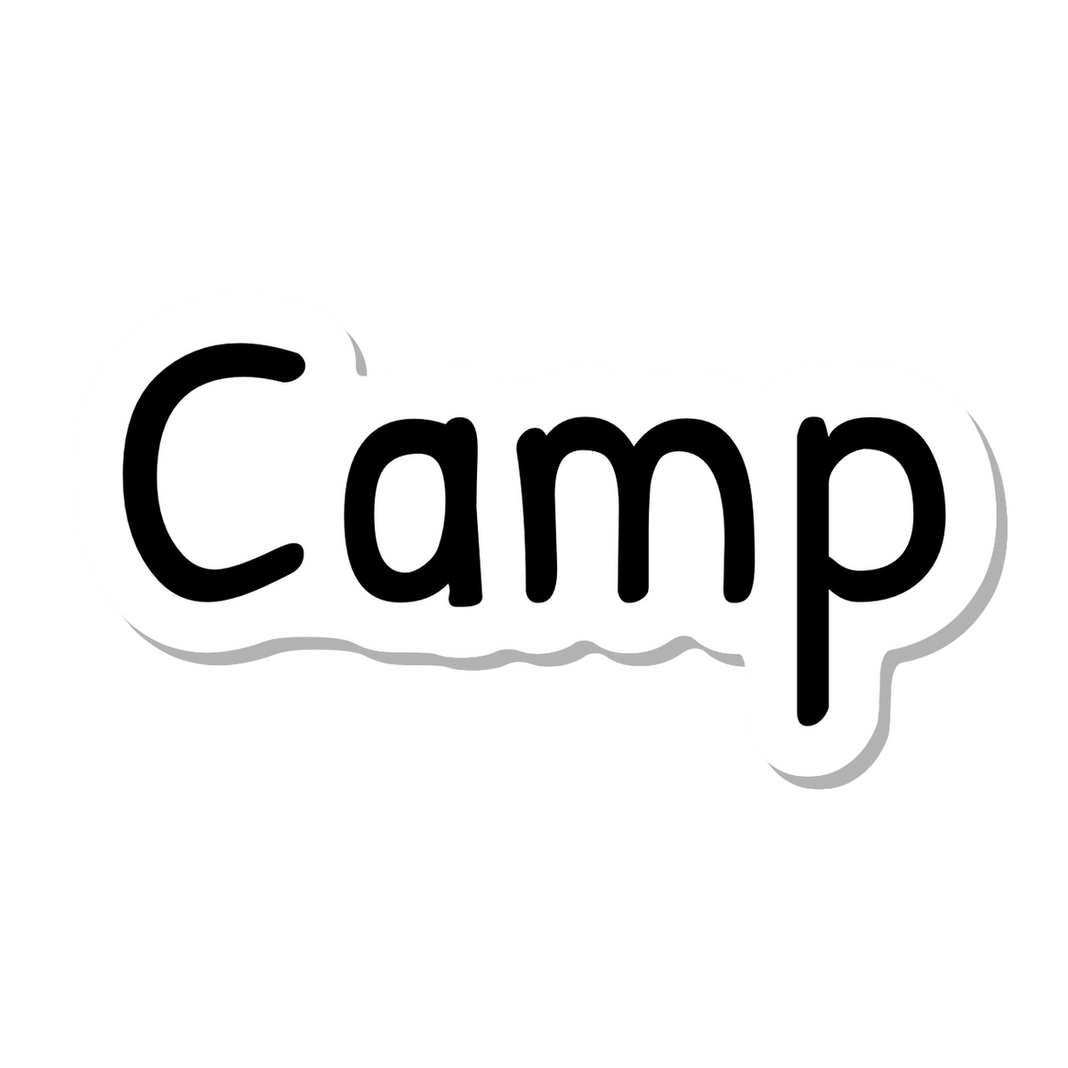 Camp die-cut sticker