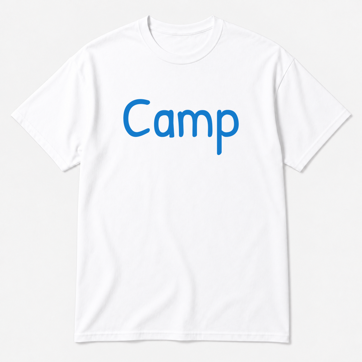 Camp T-Shirt in white with blue text