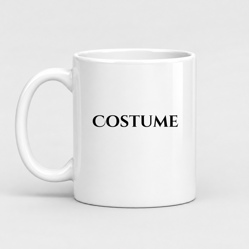 Costume Mug in white with handle left
