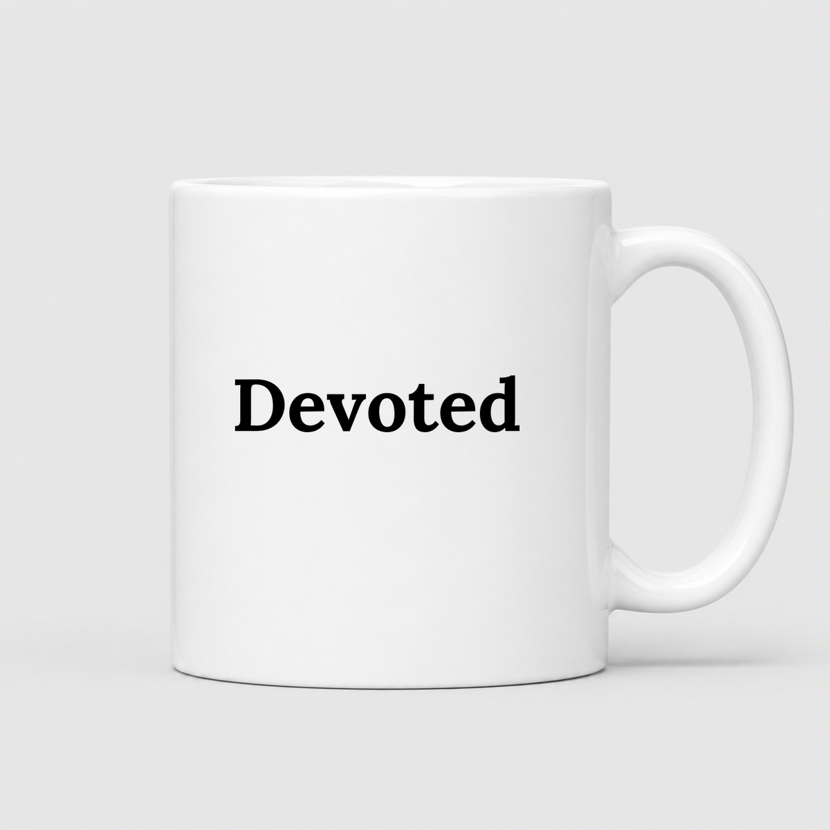 Devoted Mug in white