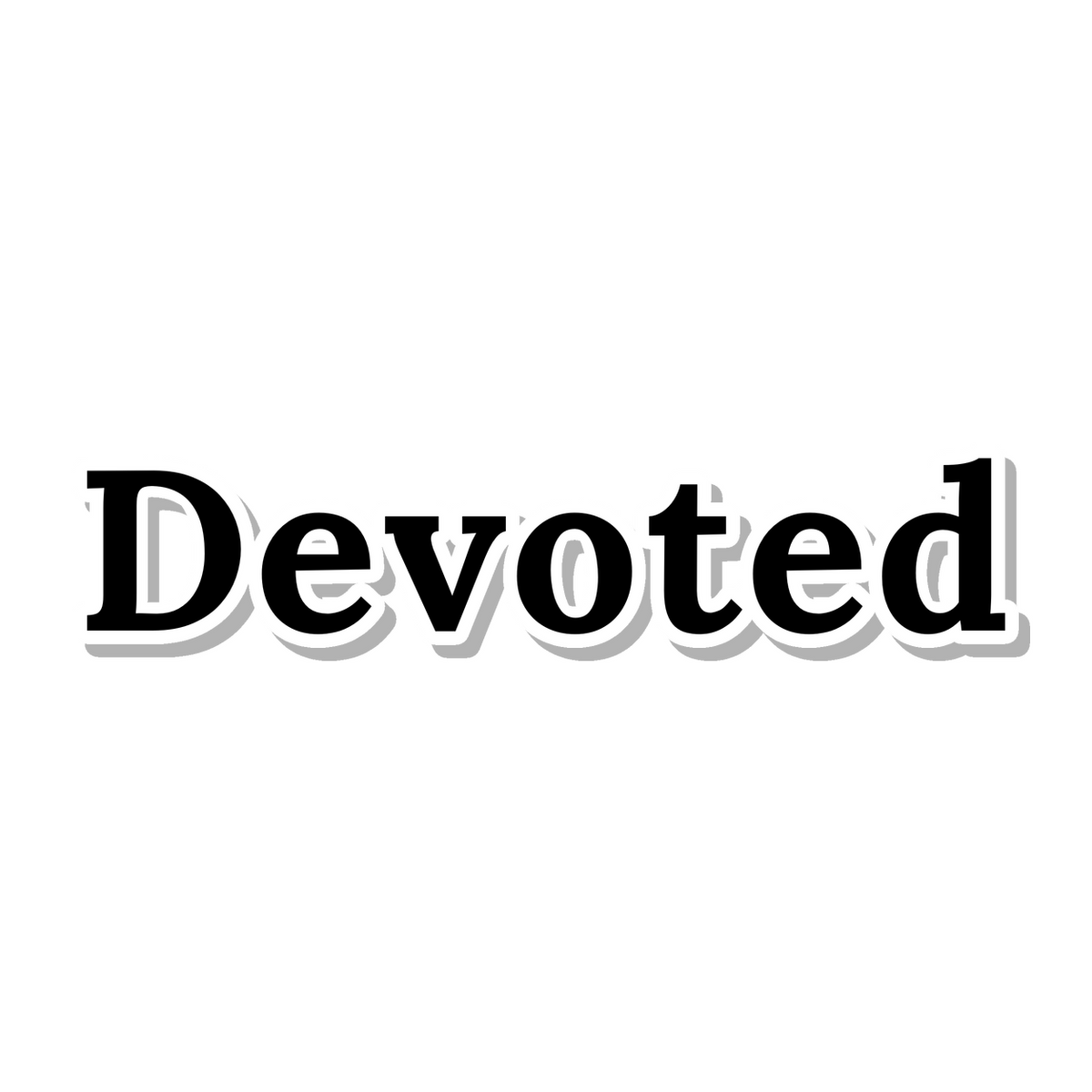 Devoted die-cut sticker