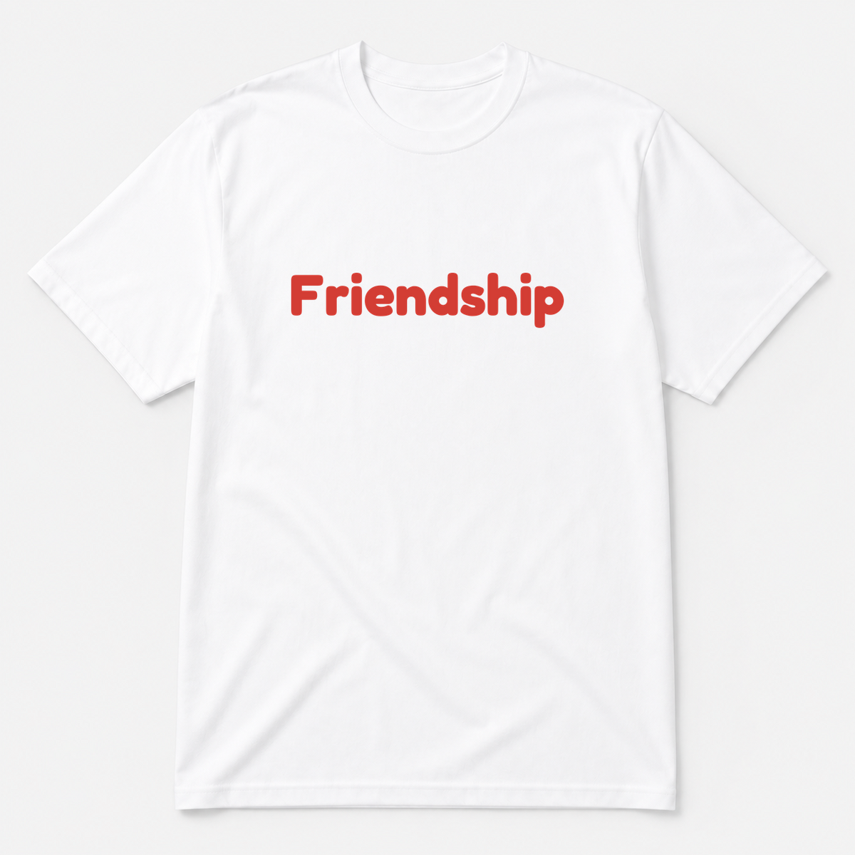 Friendship T-Shirt in white with red text