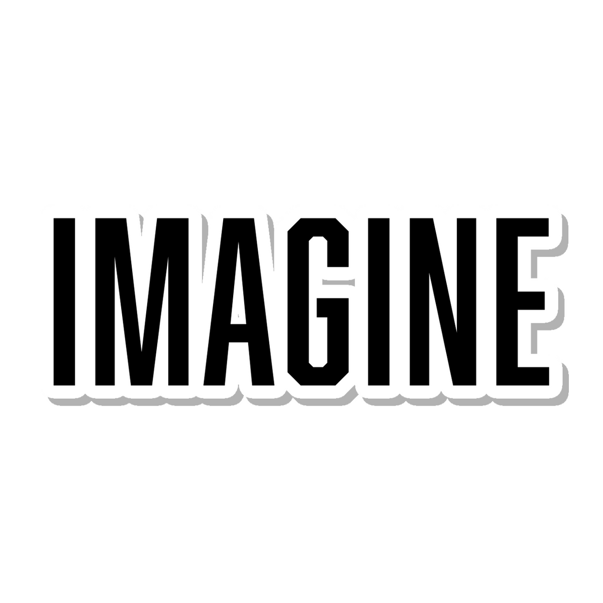 Imagine die-cut sticker