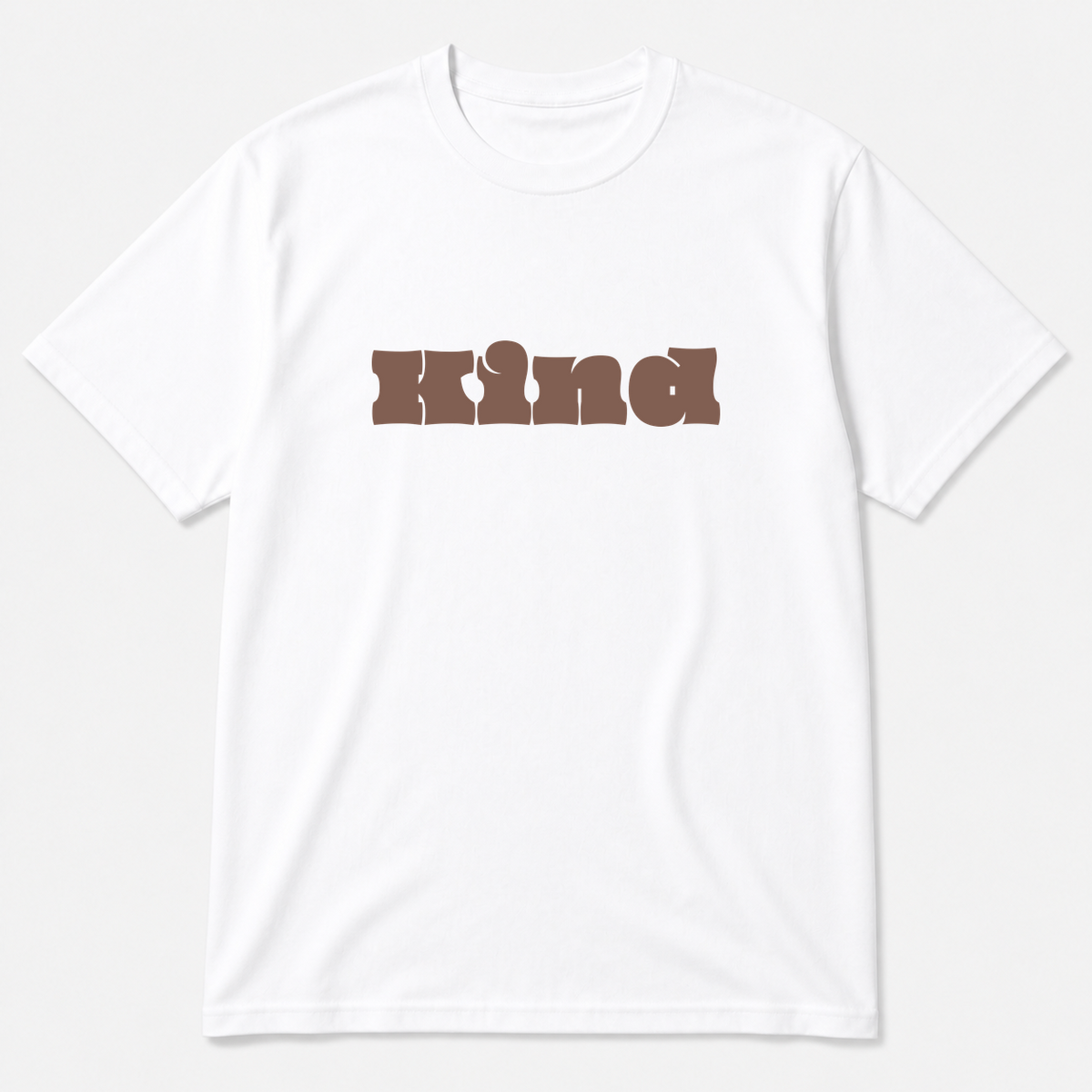 Kind T-Shirt in white with brown text