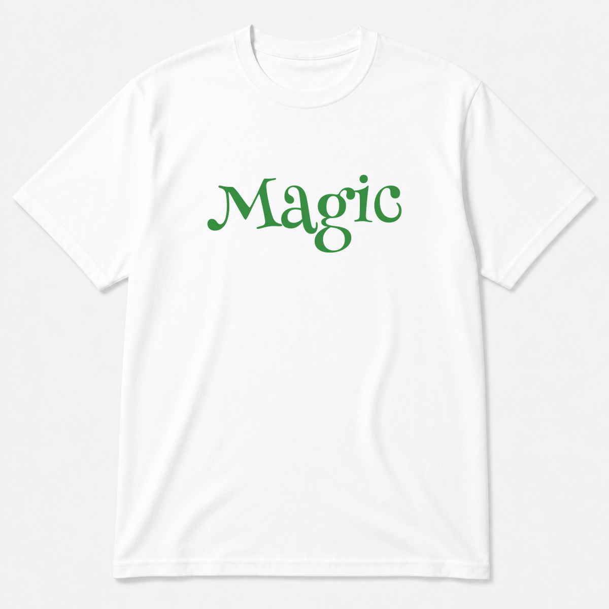 Magic T-Shirt in white with green text