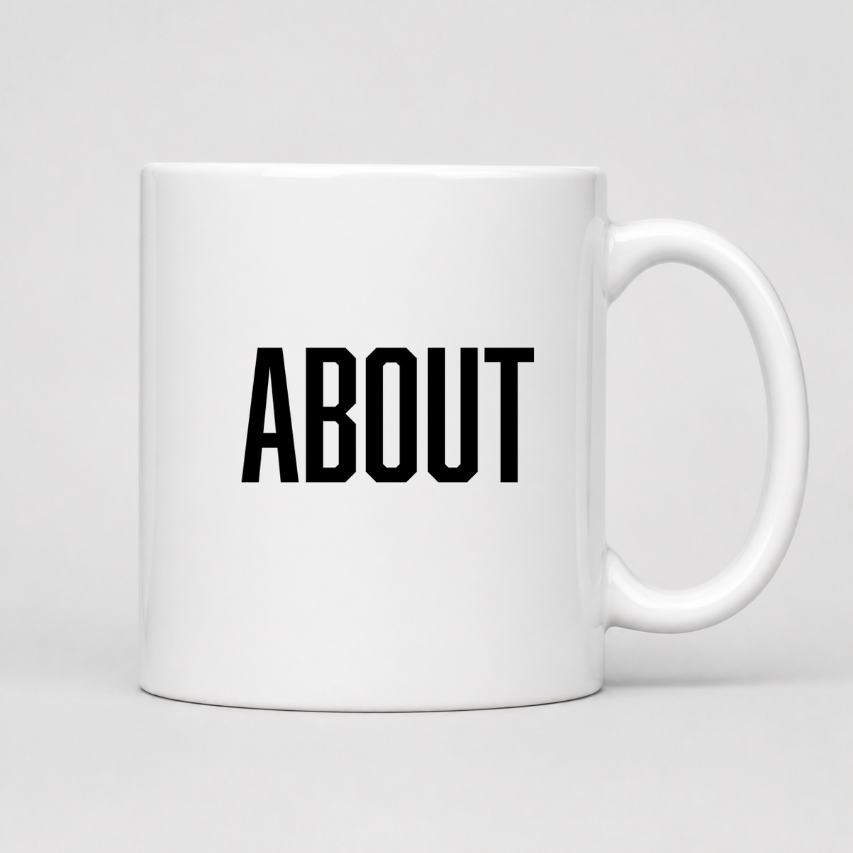 About Mug in white