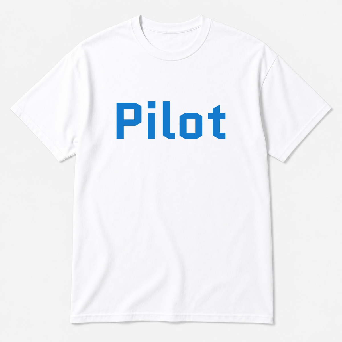 Pilot T-Shirt in white with blue text