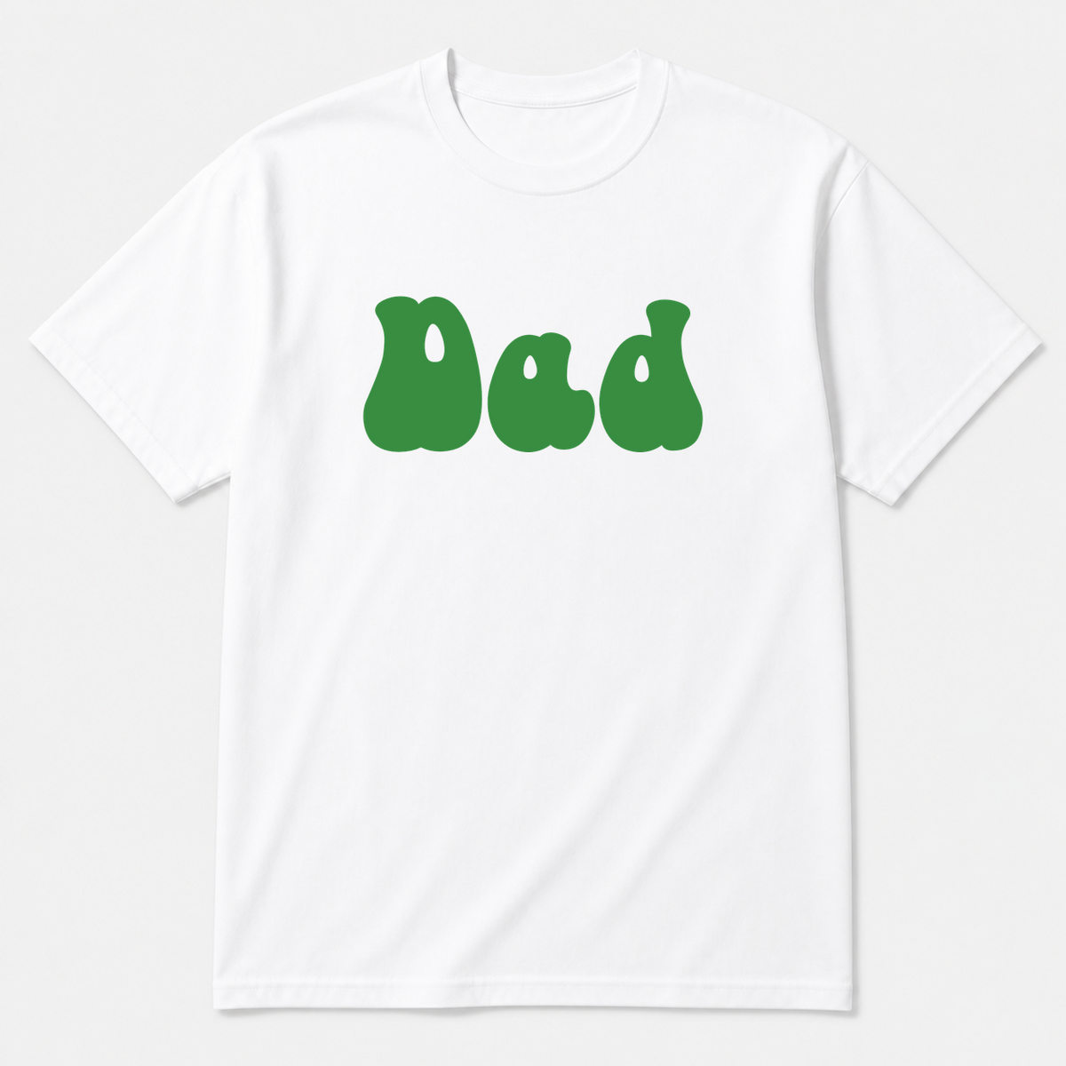 Dad T-Shirt in white with green text