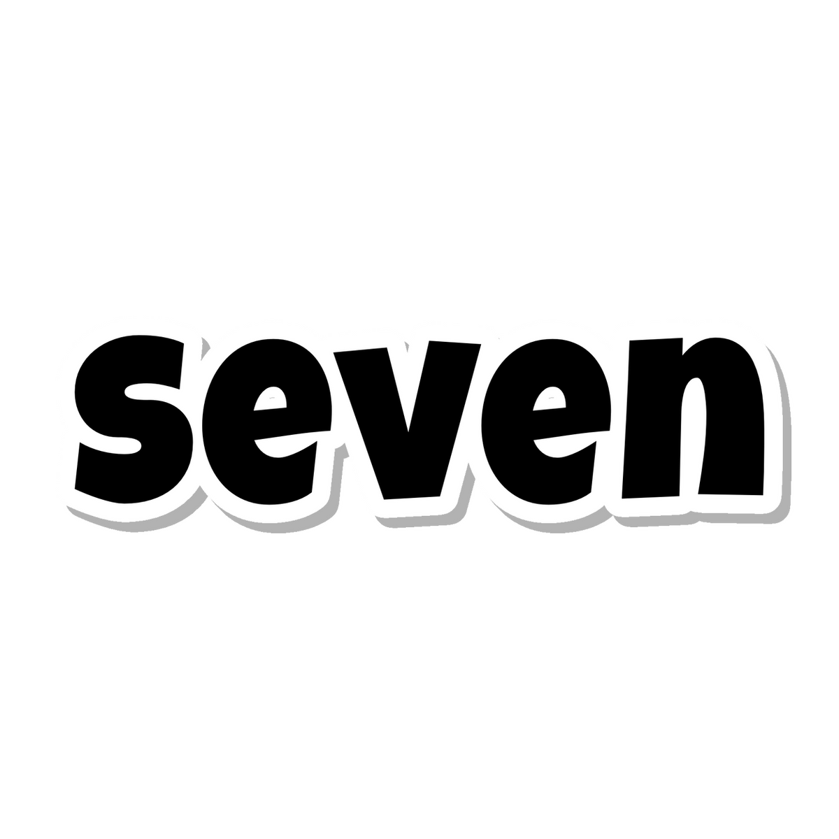 Seven die-cut sticker