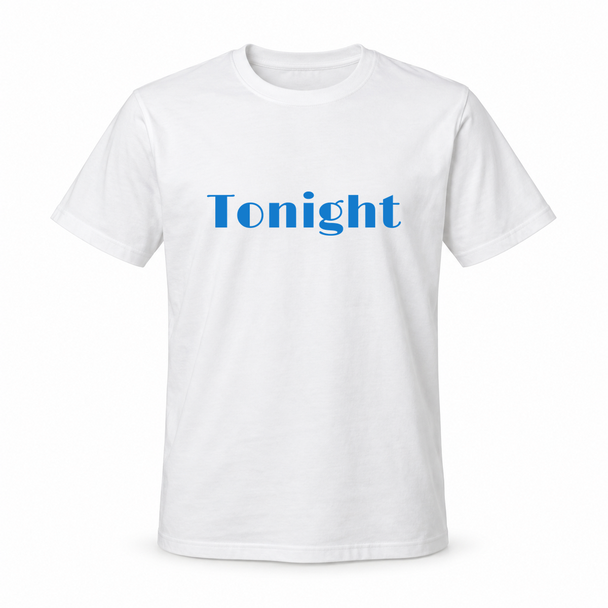 Tonight Marquee T-Shirt in white with blue text