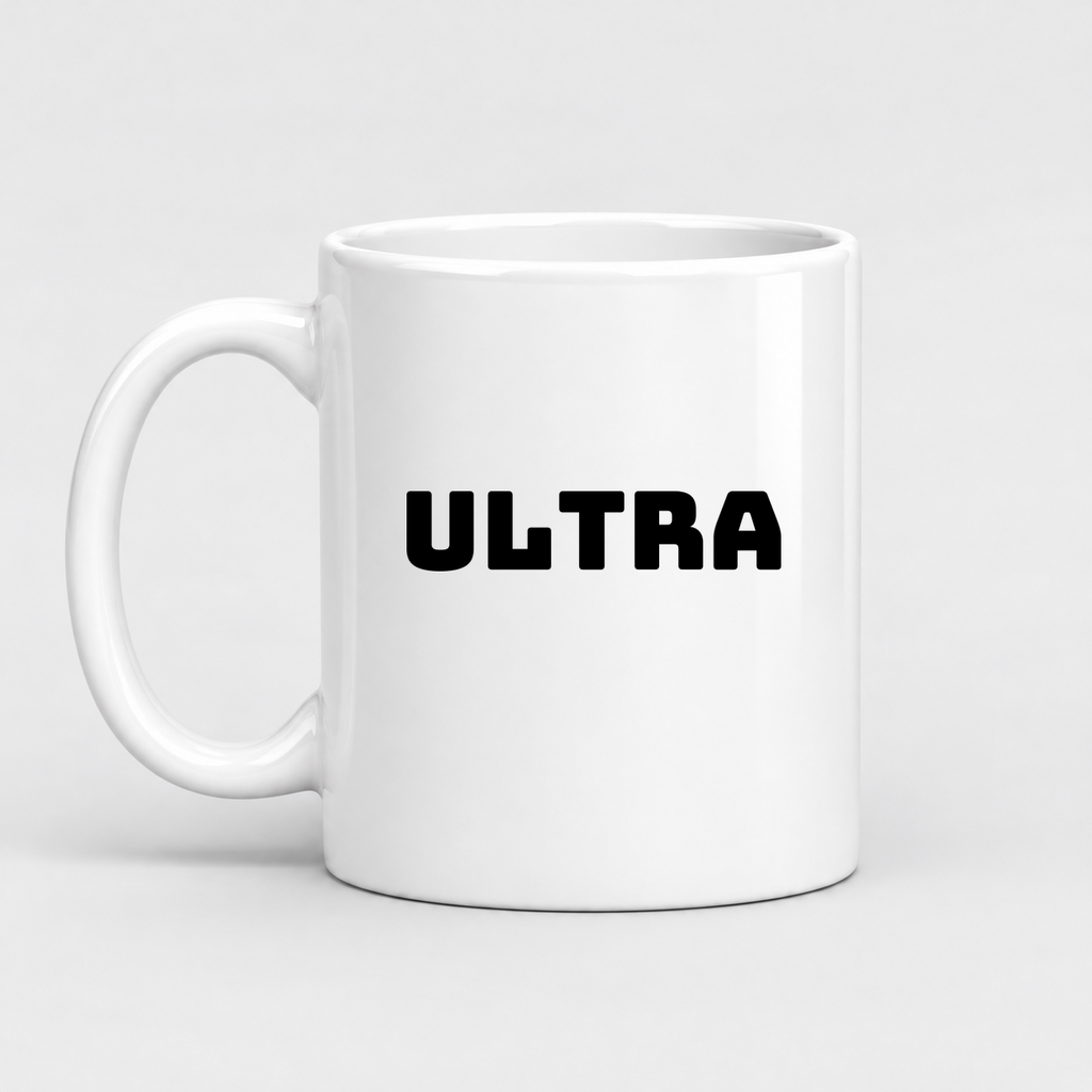 Ultra Mug in white with handle left