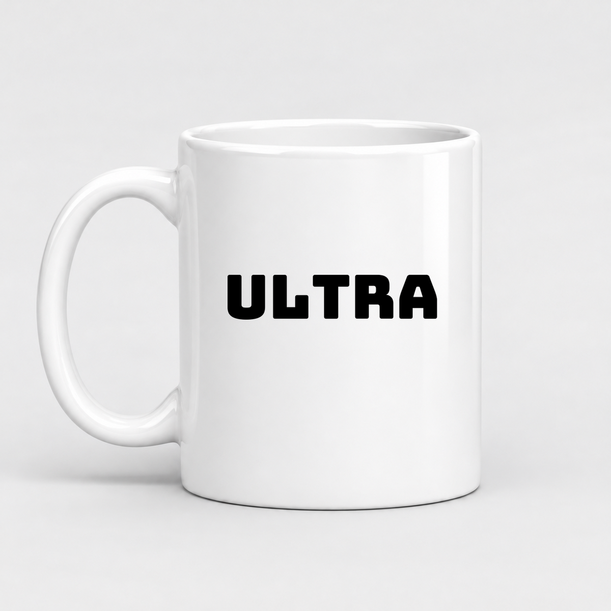 Ultra Mug in white with handle left