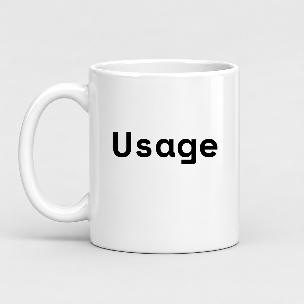 Usage Mug in white with handle left