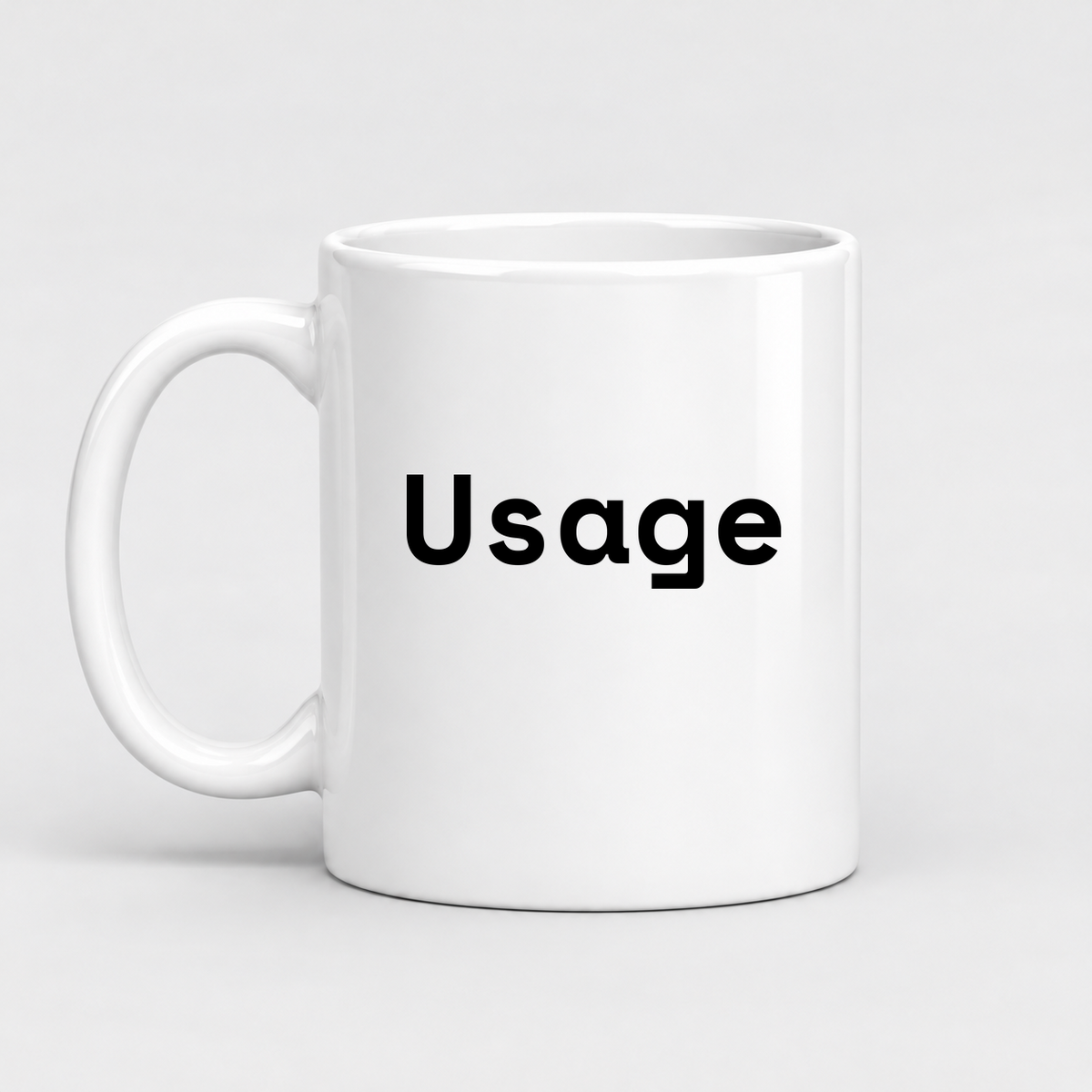 Usage Mug in white with handle left