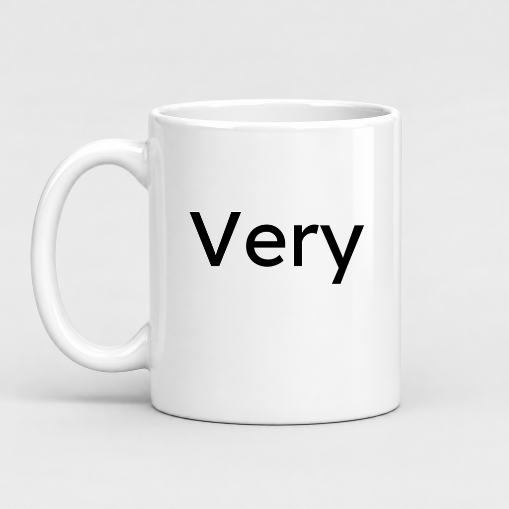 Very Mug in white with handle left