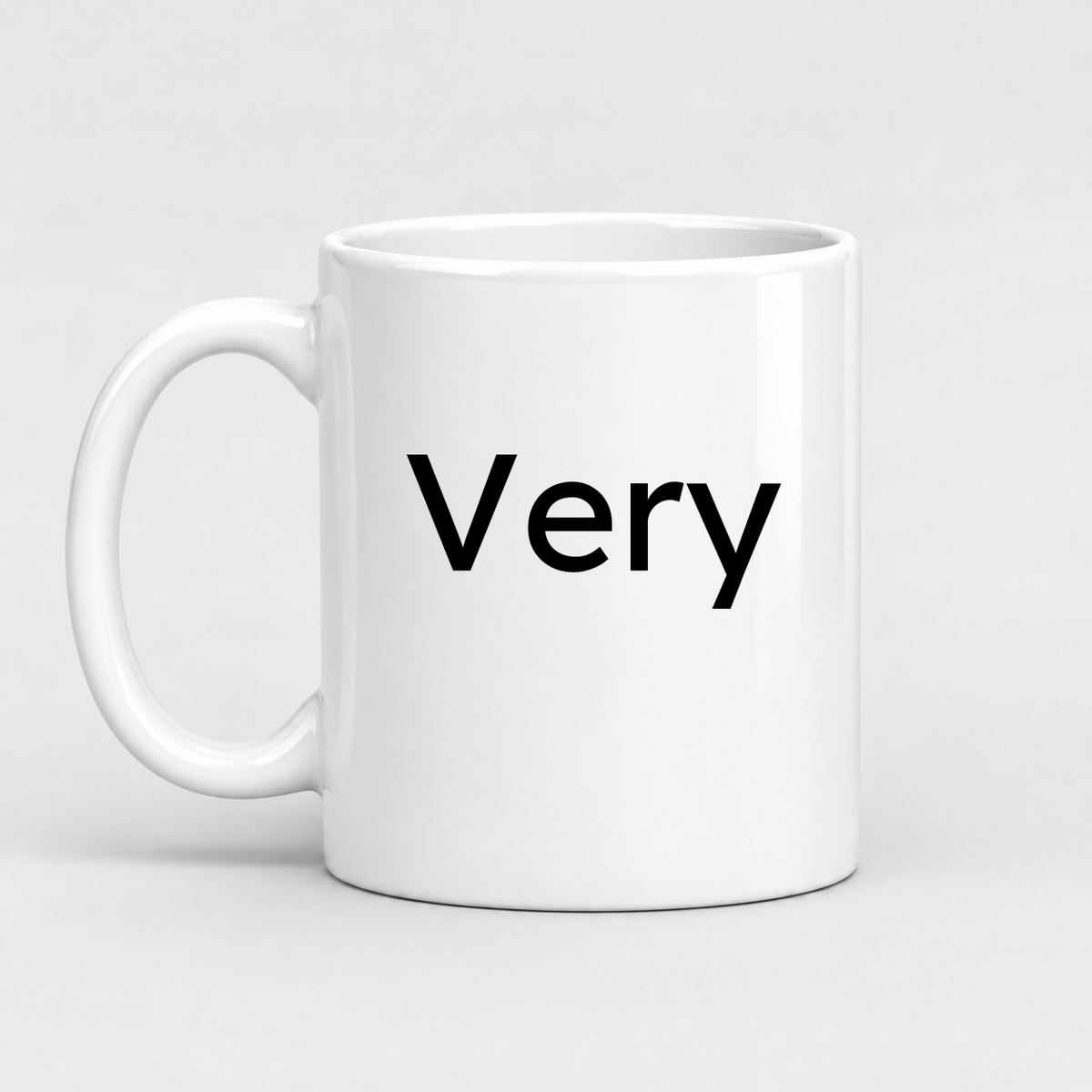 Very Mug in white with handle left