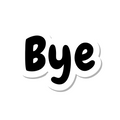 Bye die-cut sticker
